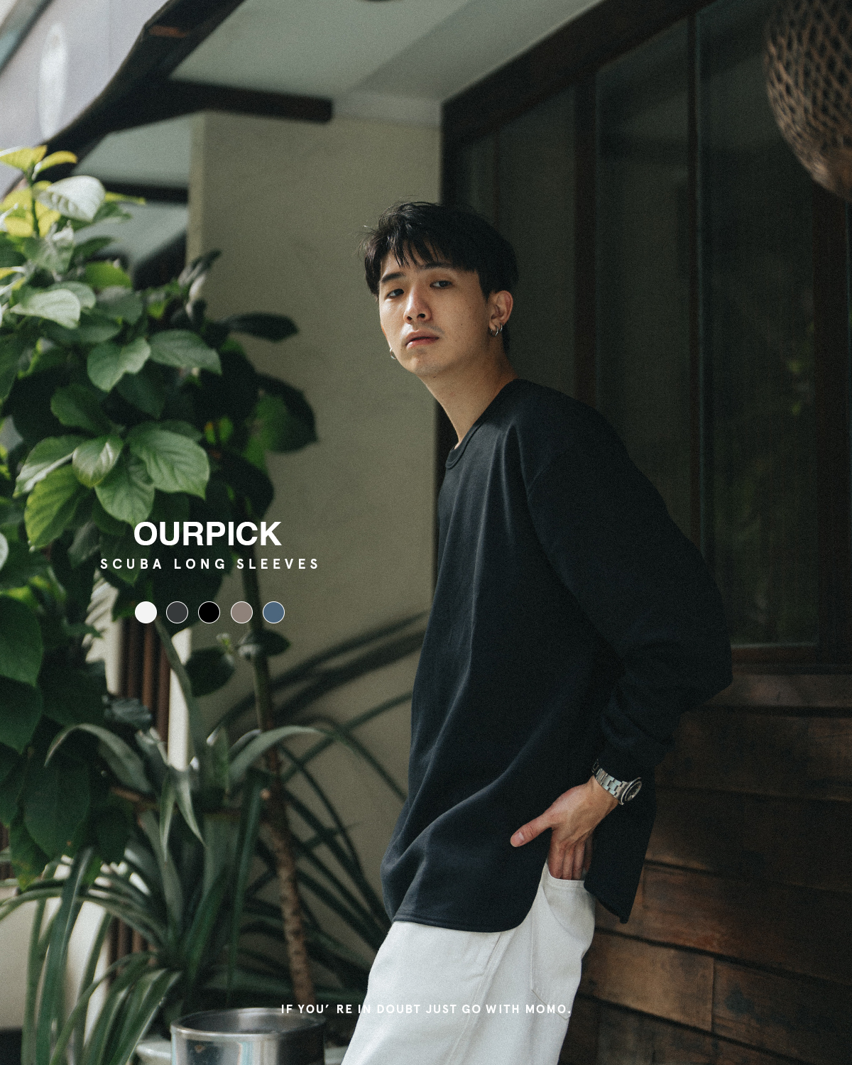 OurPick 8.1oz 重磅太空棉圓弧長Tee