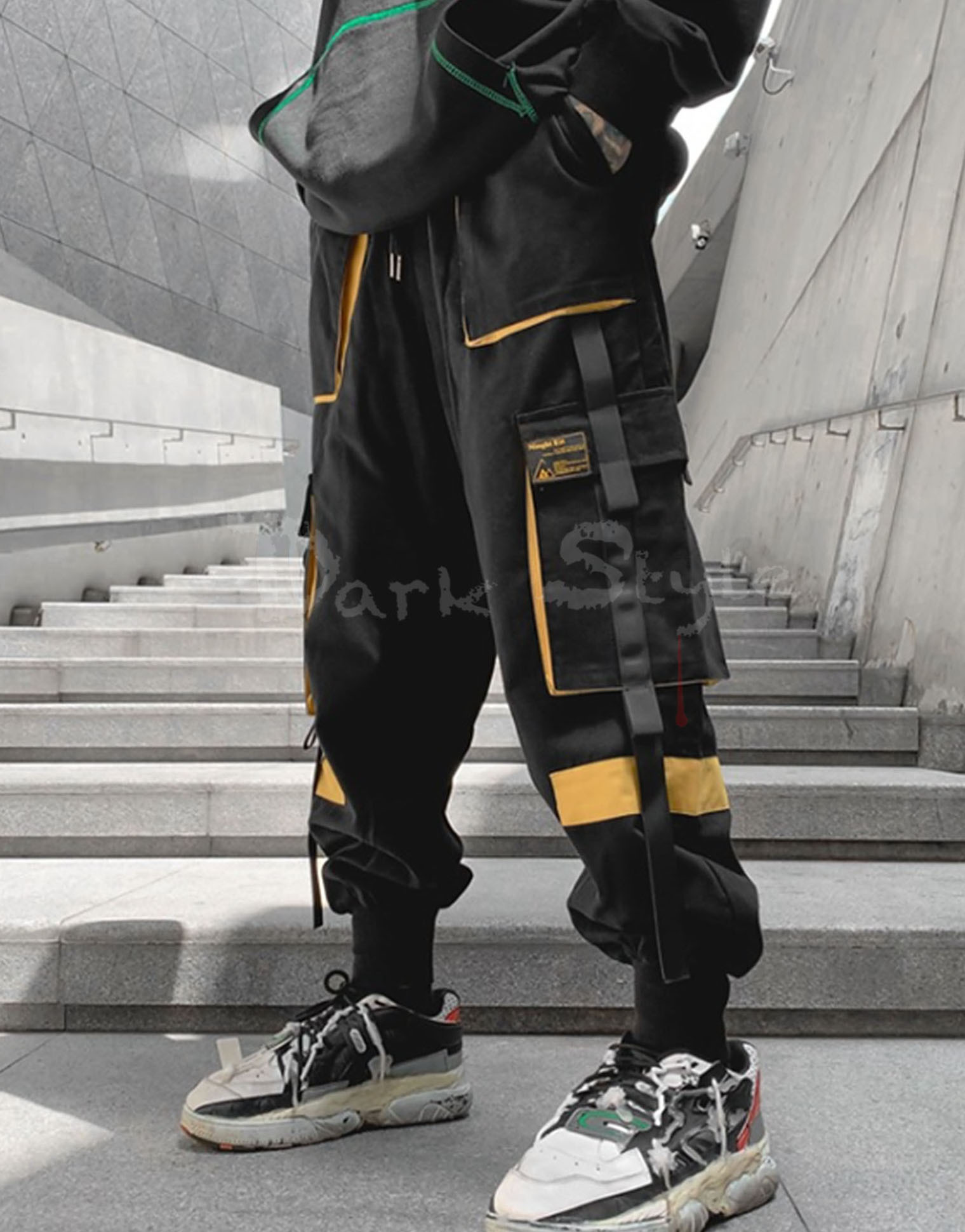 黃蜂-重工大口袋束腳九分工裝褲(3色)