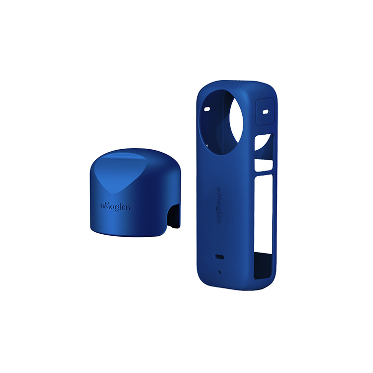 aMagisn Insta360 X3 機身矽膠套組 機身矽膠鏡頭保護套 黑/藍