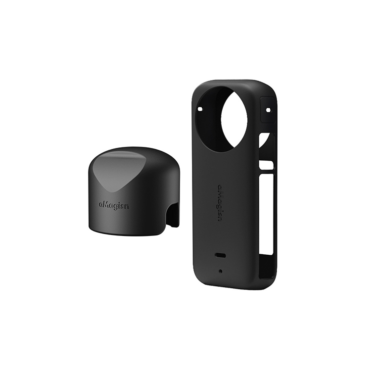 aMagisn Insta360 X3 機身矽膠套組 機身矽膠鏡頭保護套 黑/藍