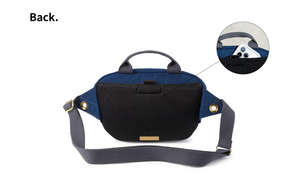 satana Soldier 趣遊走走斜背胸包 海軍藍色 SOS3080-225 背面照