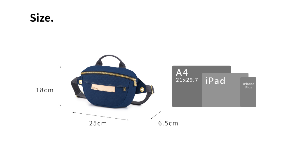 satana Soldier 趣遊走走斜背胸包 海軍藍色 SOS3080-225 尺寸