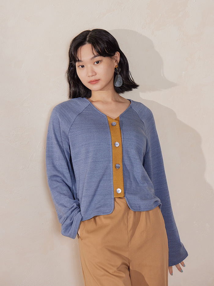 日暮針織拉克蘭袖外套- 傍晚燈