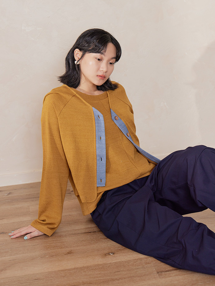 日暮針織拉克蘭袖外套- 清晨光