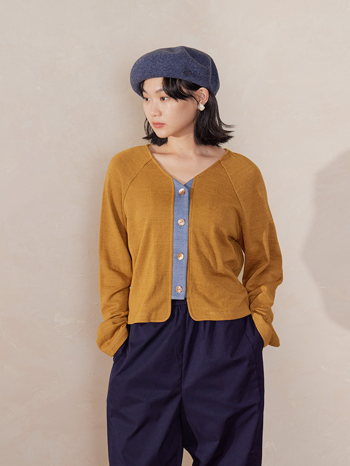 日暮針織拉克蘭袖外套- 清晨光