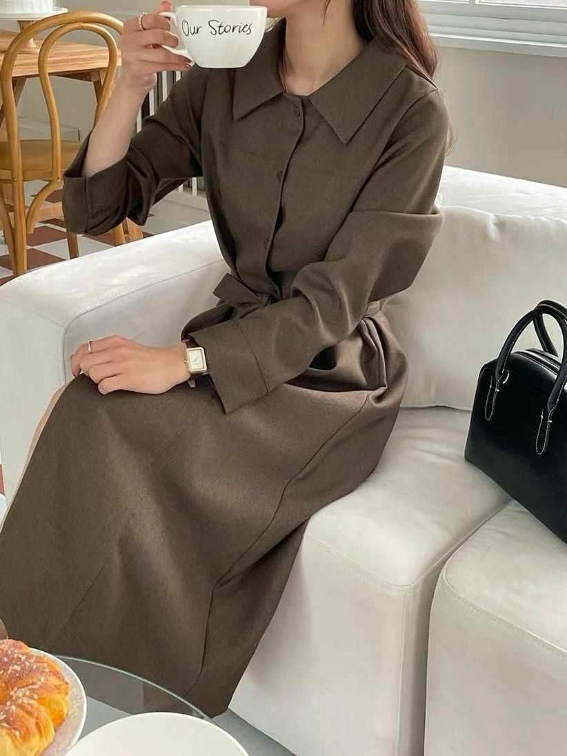 OP#14205🤎秋冬沉靜直身裙