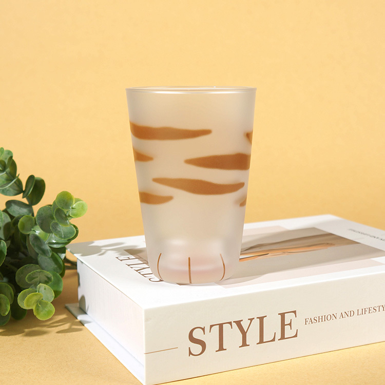 玻璃杯∣貓腳造型系列 虎斑貓∣日本 石塚硝子