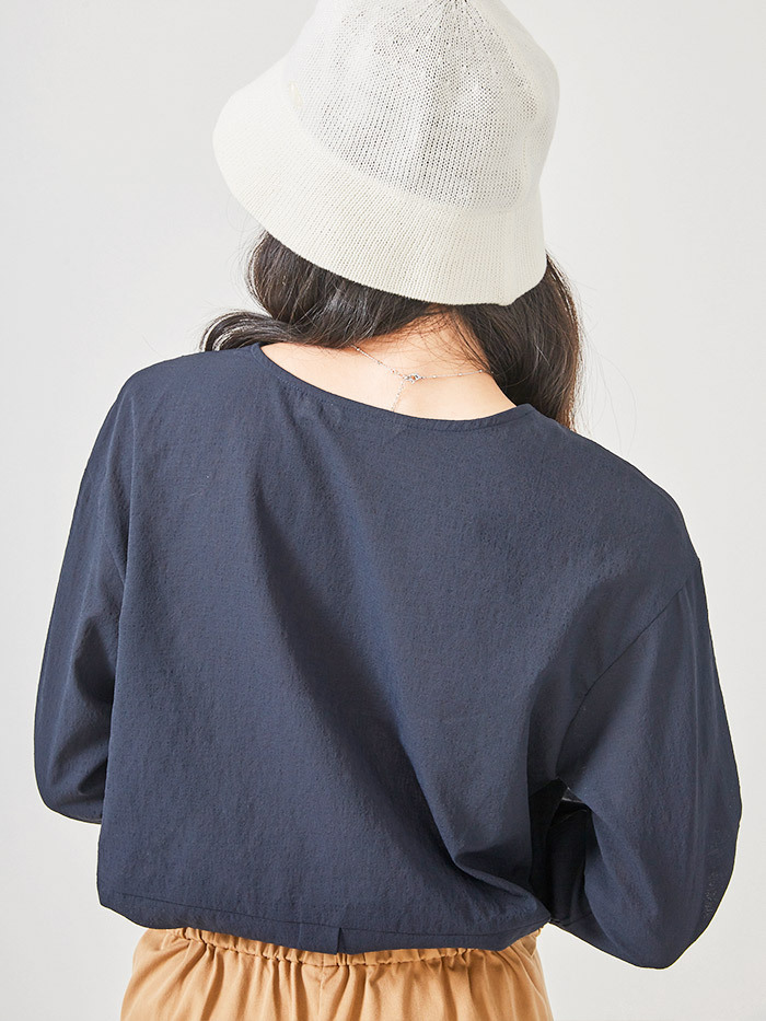 夏海冰砂防曬薄長袖上衣-藍莓冰