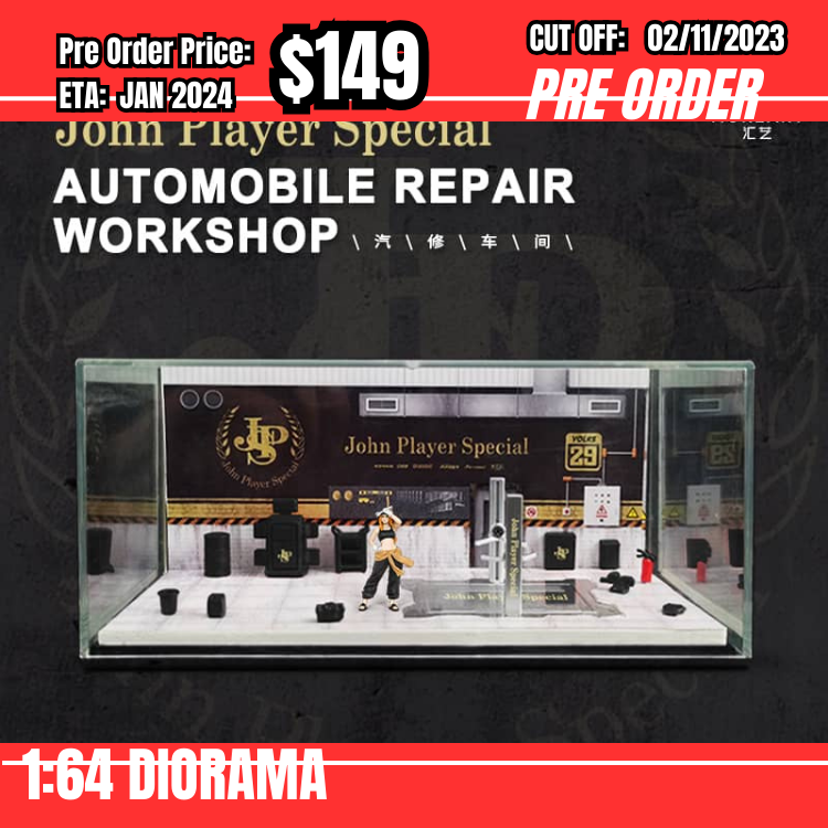 PO-$149 *Moreart* 1:64 Automobile Repair Work Shop - JPS [OD24/10]