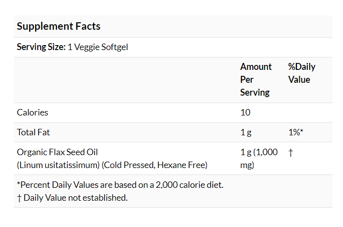 [預購] Now 亞麻子油 1000毫克 120粒素食軟膠囊 Flax Oil Vegan Formula