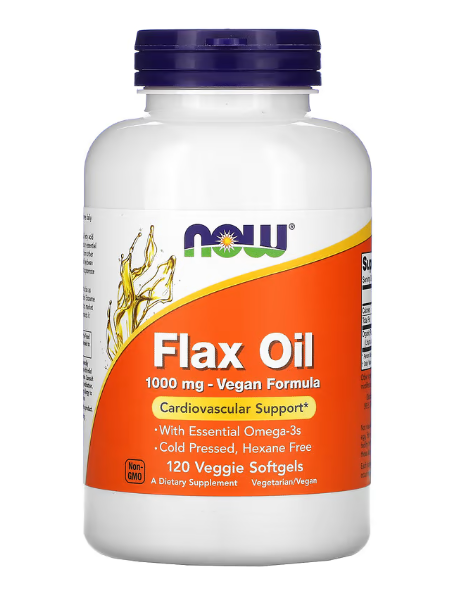 [預購] Now 亞麻子油 1000毫克 120粒素食軟膠囊 Flax Oil Vegan Formula