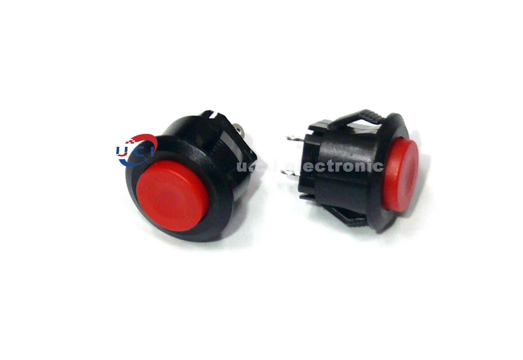 【UCI電子】 (D45-D57) DS-500卡扣式按鈕開關14mm 圓頭自復位 常開 常閉 2腳 電瓶車 喇叭開關