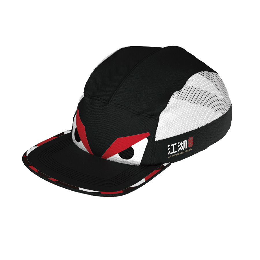 防曬透氣快扣跑帽 | 黑白鳥