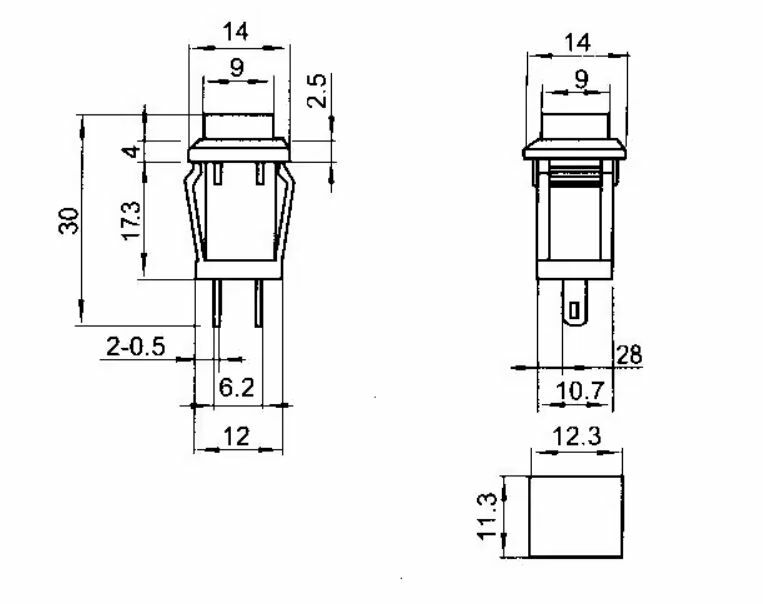 【UCI電子】 (H-3)  DS-429 方形按鈕開關 按鍵開關  自復位開關