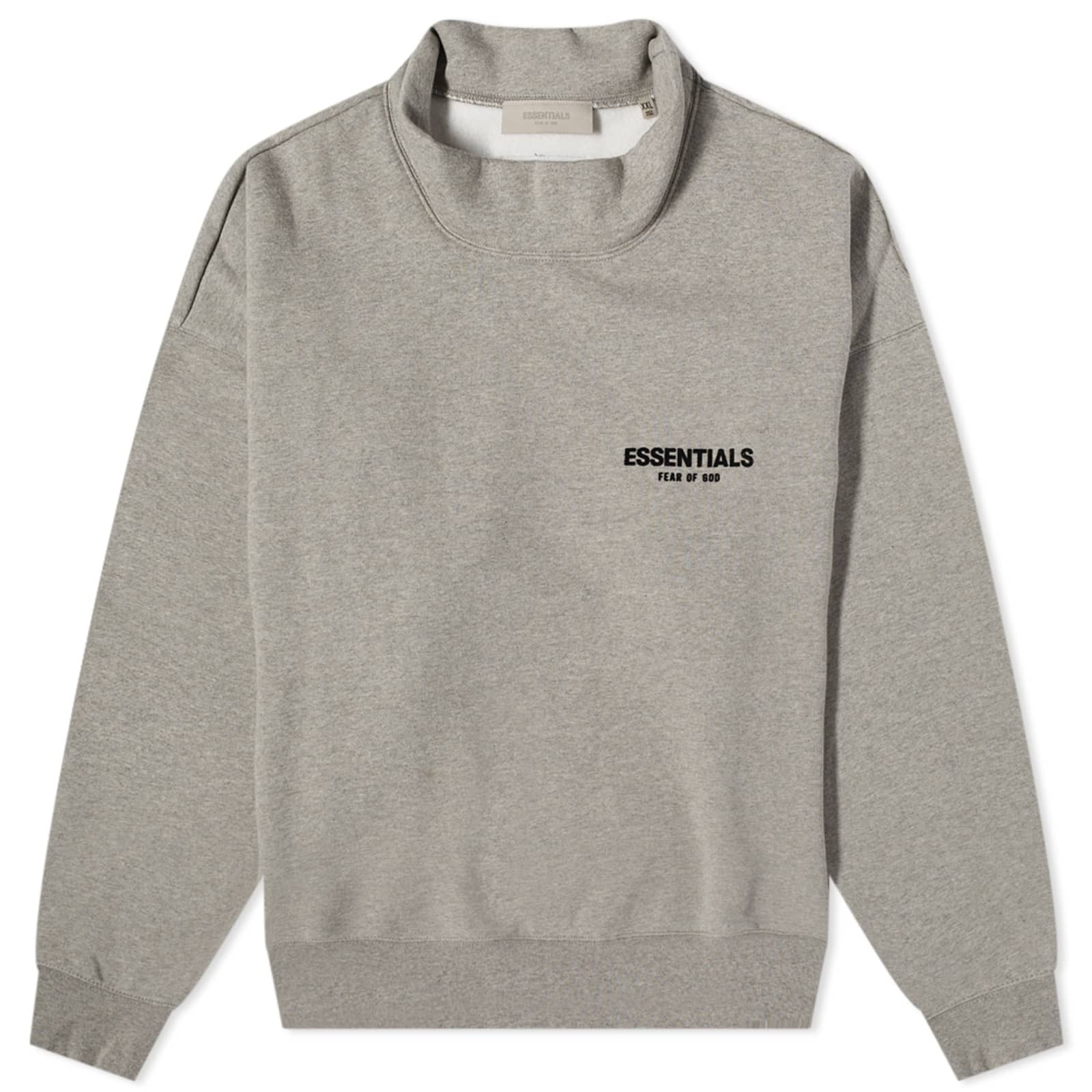 FOG FEAR OF GOD ESSENTIALS LOGO MOCK NECK SWEAT