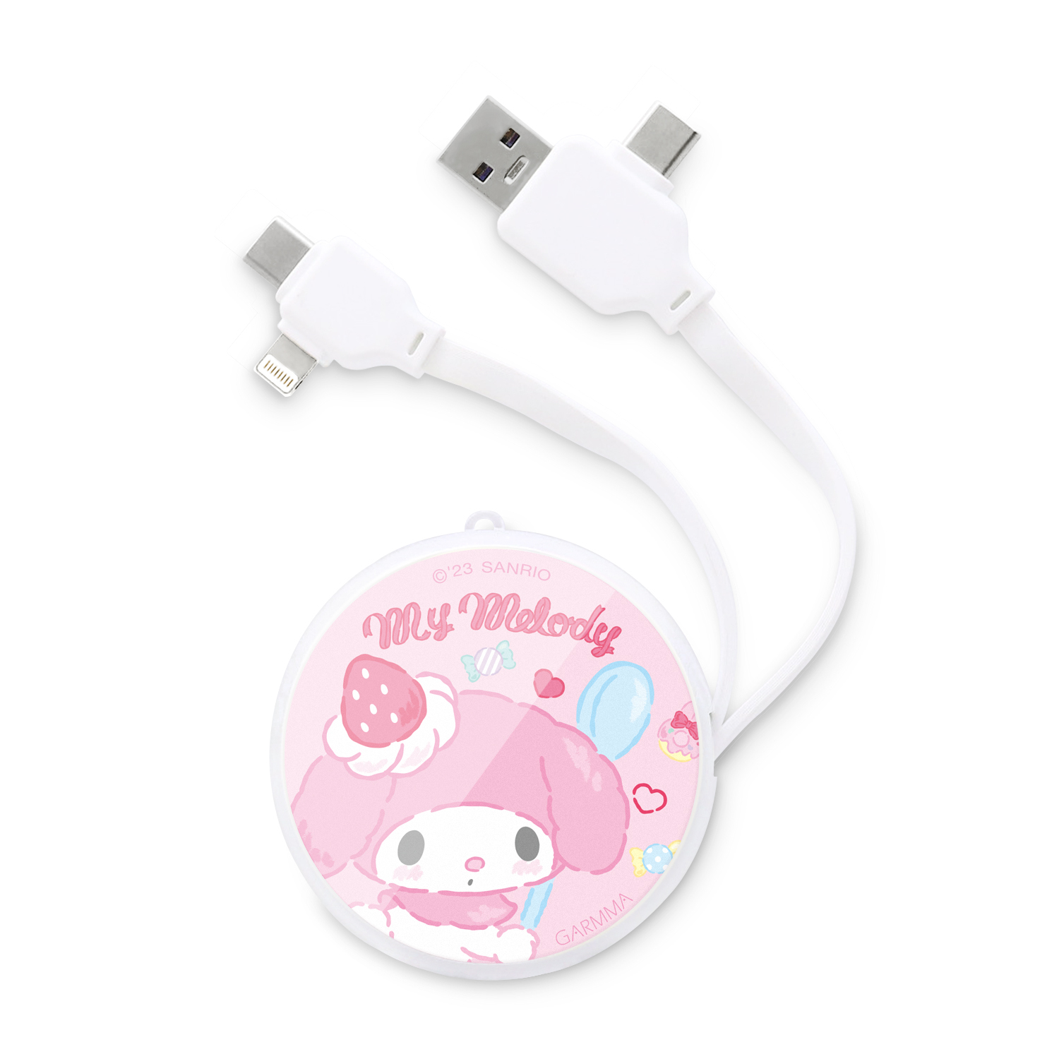 My Melody PD快充多合一伸縮充電線 甜甜派對