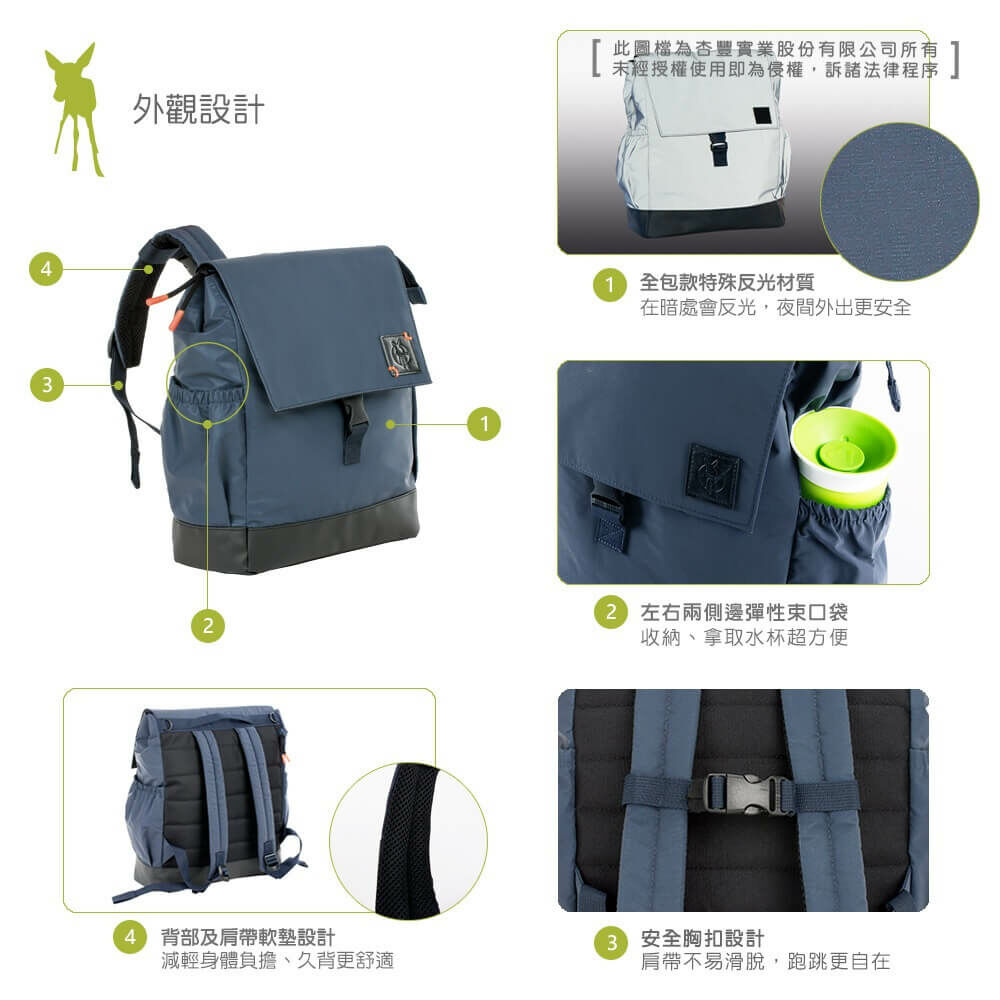 孩子學會走路後,更喜歡自己探索世界,也會想要有自己的包包,放喜歡的小東西。LASSIG兒童背包,吸睛造型重量輕巧,胸帶防滑落設計,幼兒背起來也無負擔