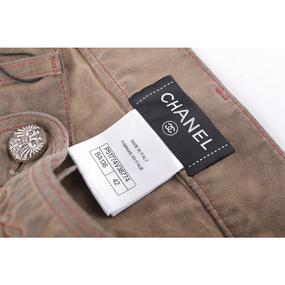 【CHANEL】純棉復古短褲(棕色) P51774V38774