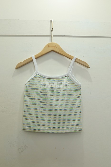 綠 小清新彩織背心