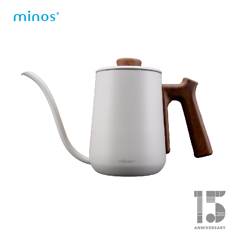 minos 手沖壺 600ml（細口壺／咖啡壺／內附刻度／木紋迷彩）