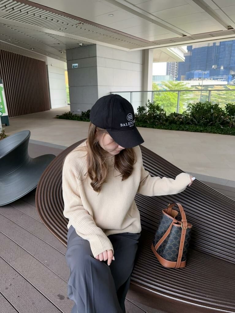 直紋冷織上衣(杏色)