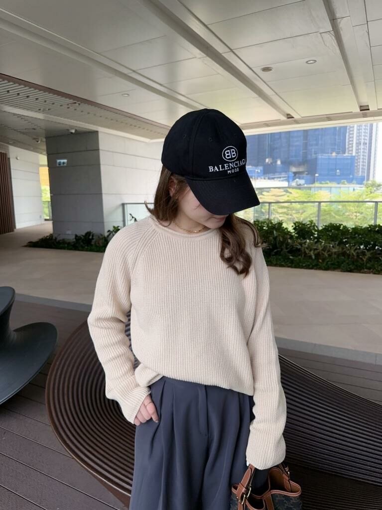 直紋冷織上衣(杏色)