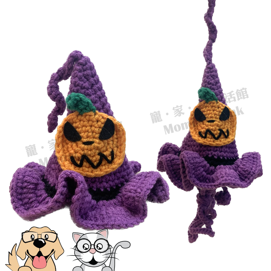 寵媽工房 - 寵物頸飾 (HC007)紫色帽 #萬聖節