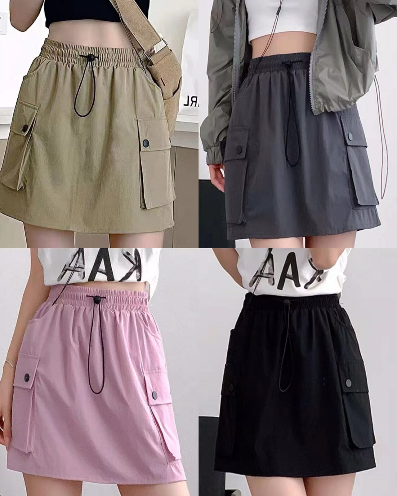 韓款索索料工裝裙褲