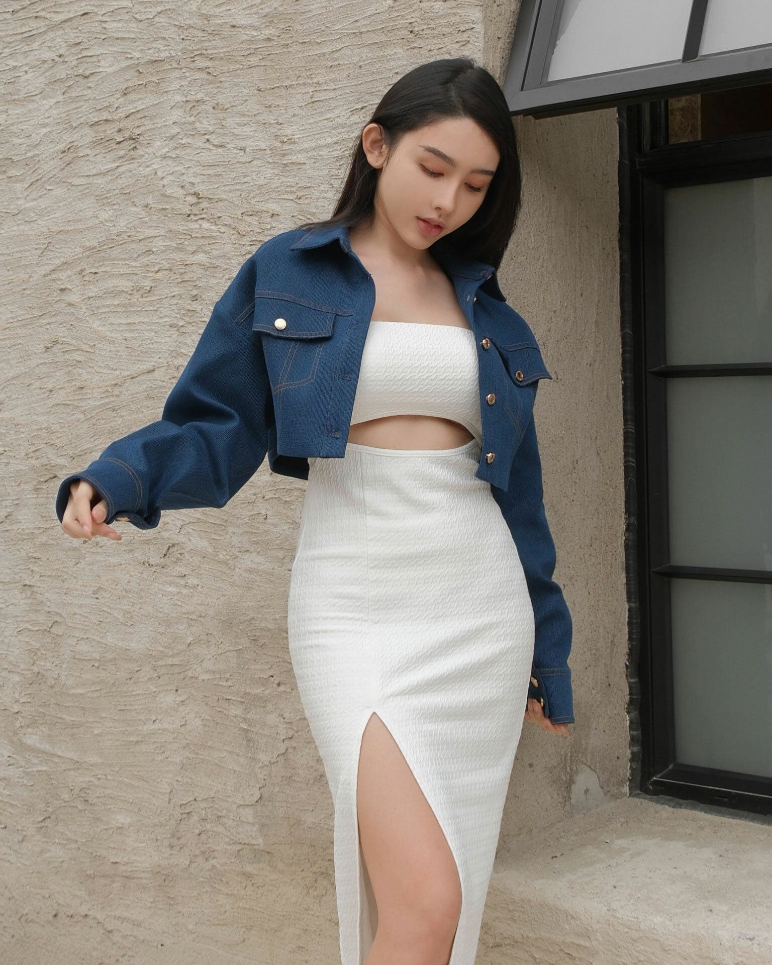 ⭒訂製-休閒短版金釦牛仔外套