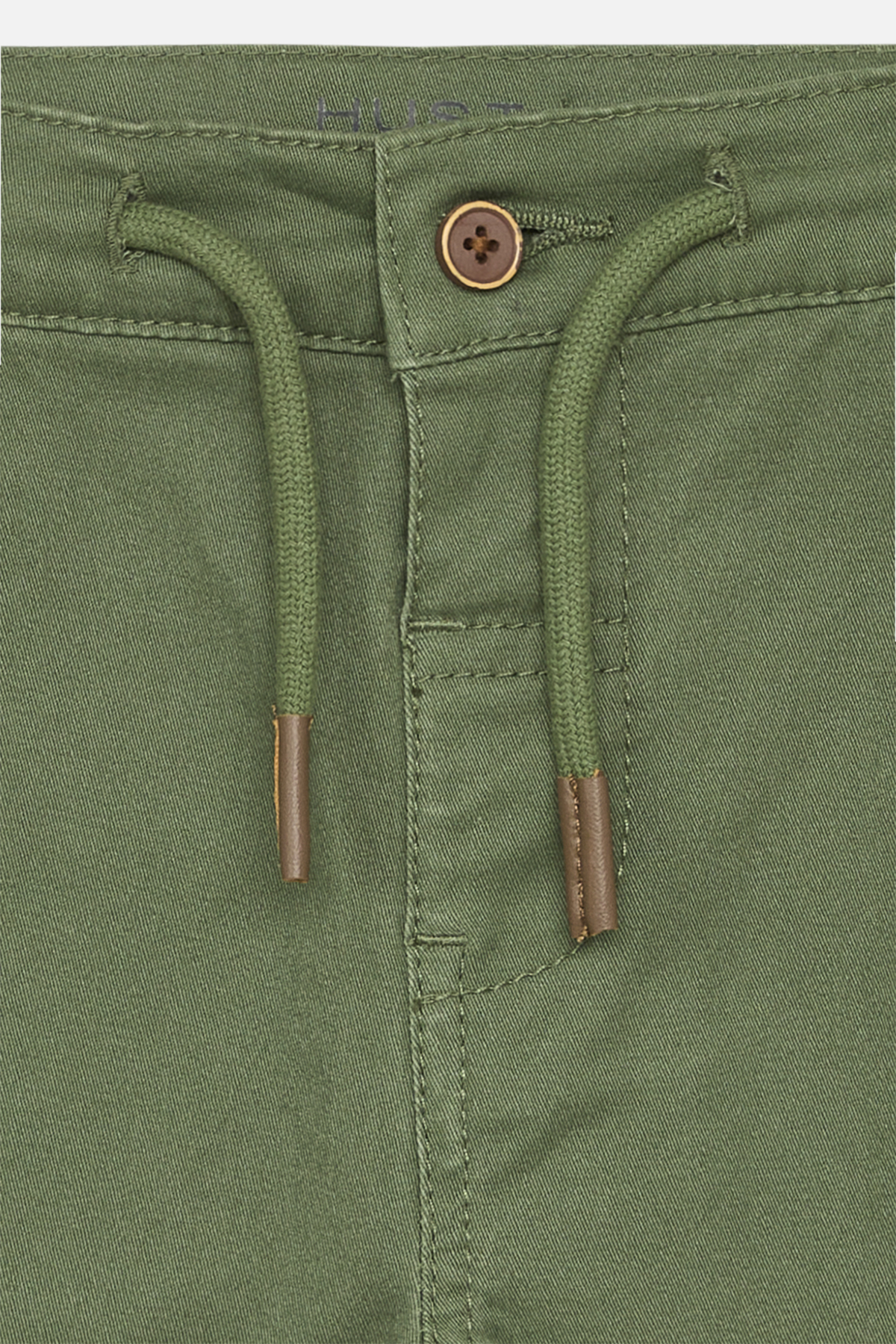 〖 Hust & Claire 〗復古綠拉繩口袋長褲