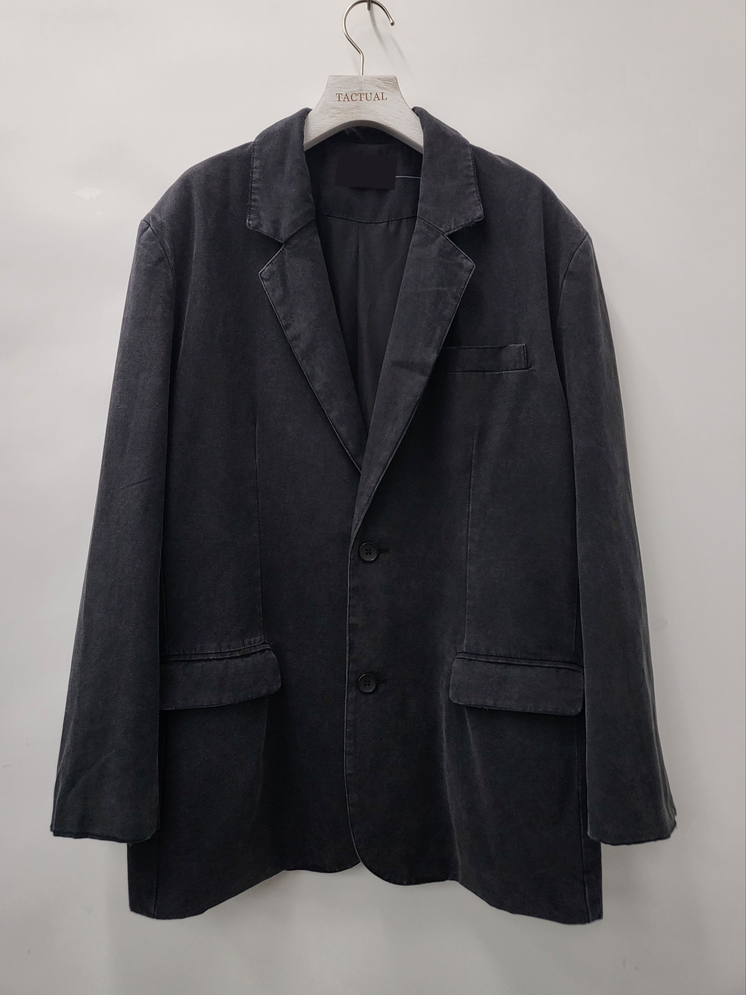 淨色破邊洗水西裝褸(有墊膊) JK2398