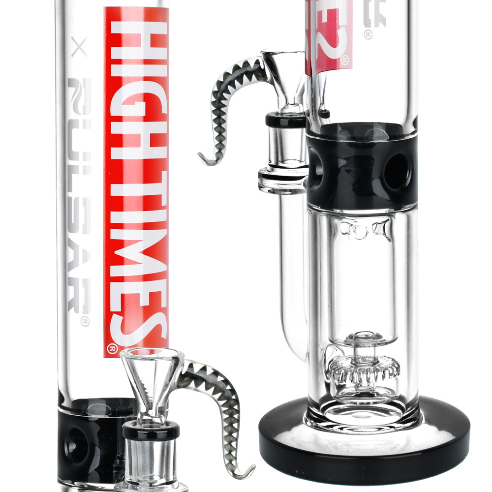 HIGH TIMES X PULSAR LOGO STRAIGHT TUBE RECYCLER WATER PIPE