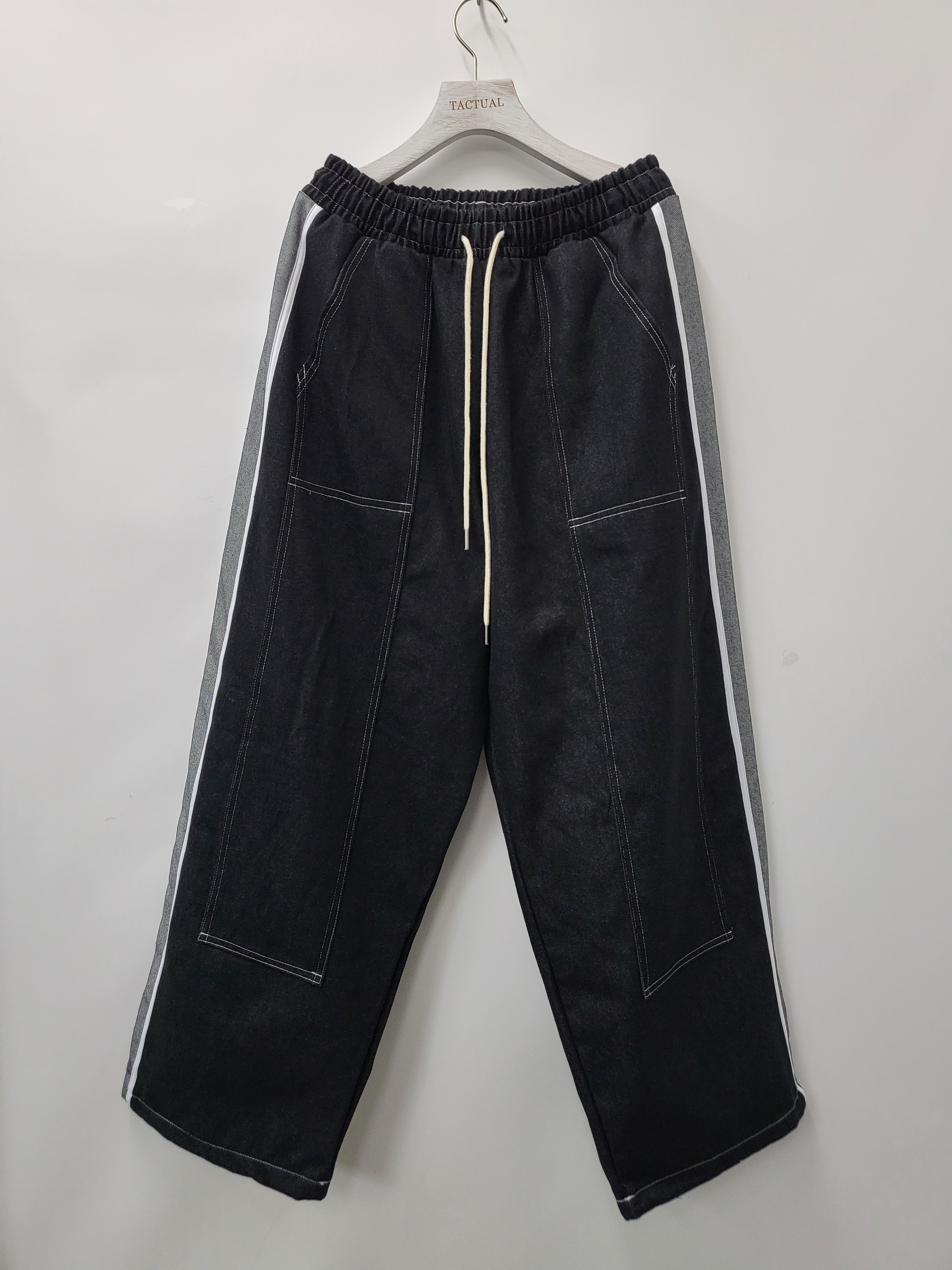 淨色雙間可束腳鬆身牛仔褲 P2629