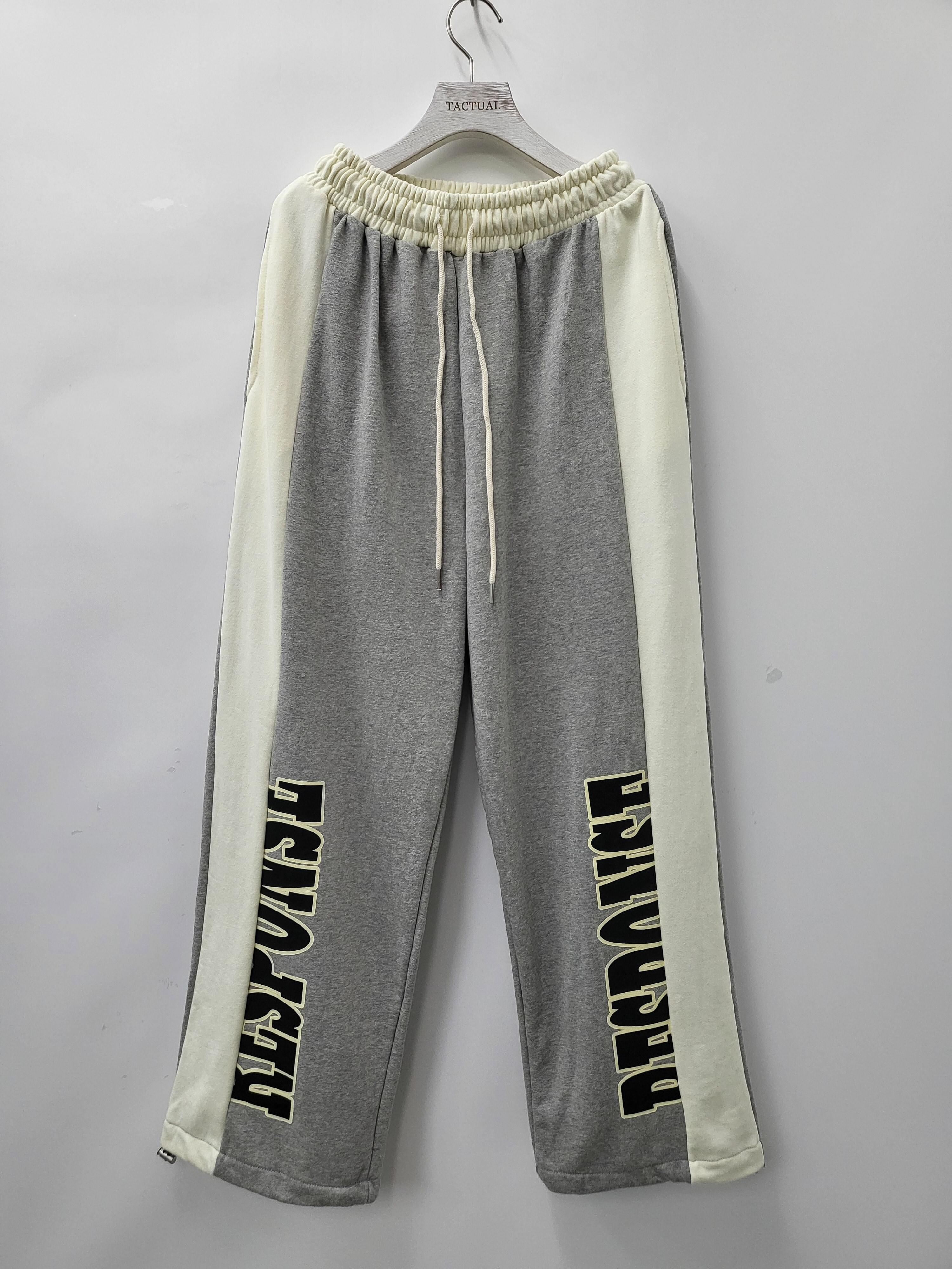 拼色可束腳棉質英文字運動褲 P2631