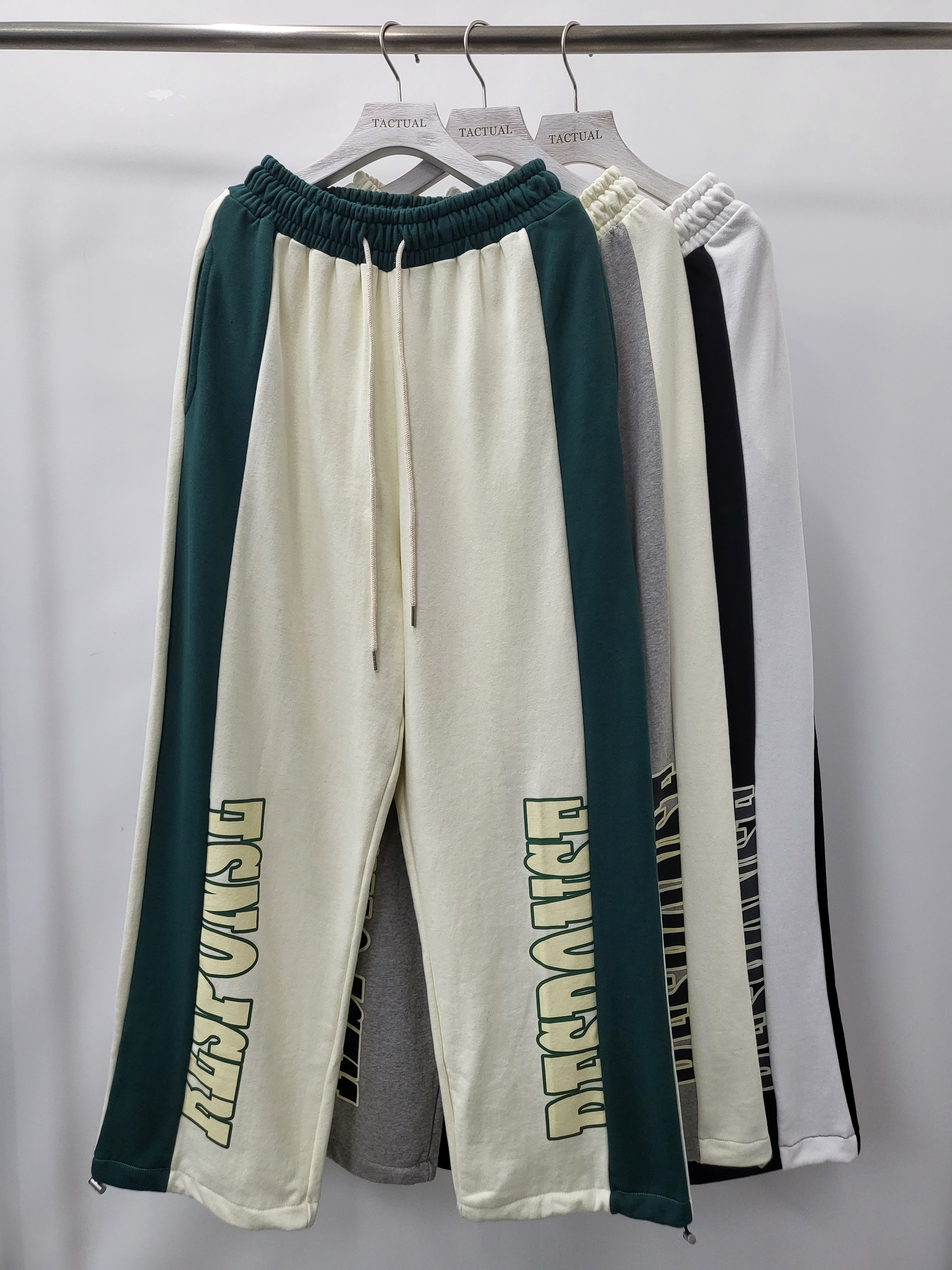 拼色可束腳棉質英文字運動褲 P2631