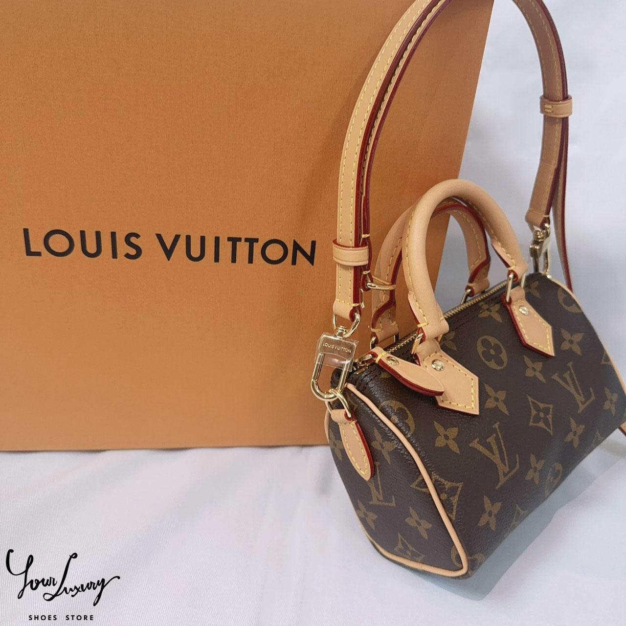 【Luxury】現貨 Louis Vuitton M81085 Nano Speedy 經典Monogram 手提肩背斜背小包 小提袋 小廢包