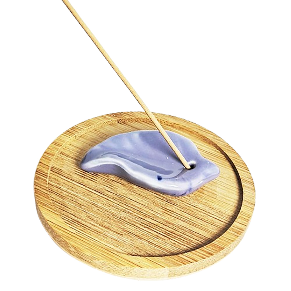 一葉陶瓷香插+竹圓盤【十方】152321