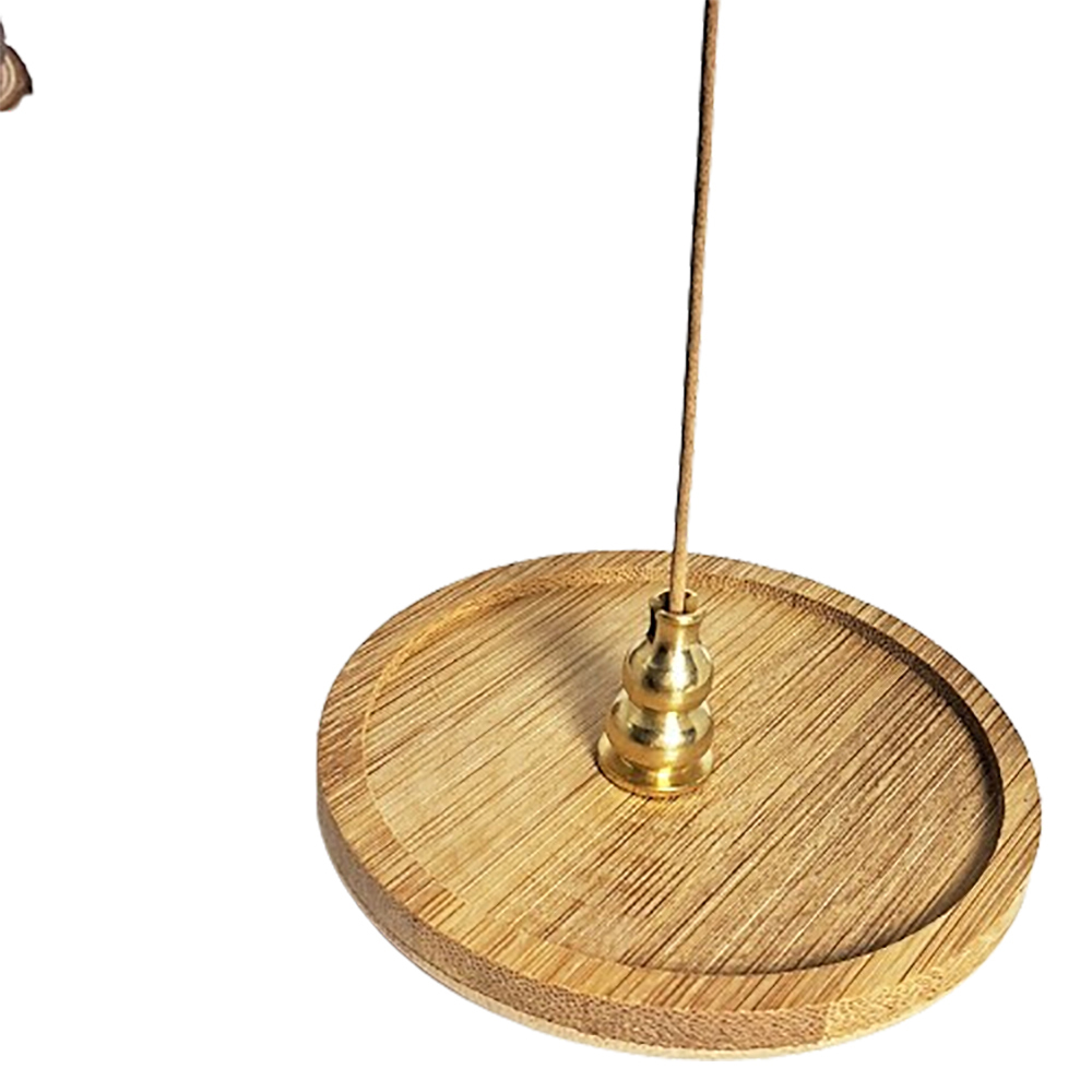 銅葫蘆插香器+竹圓盤【十方】152319