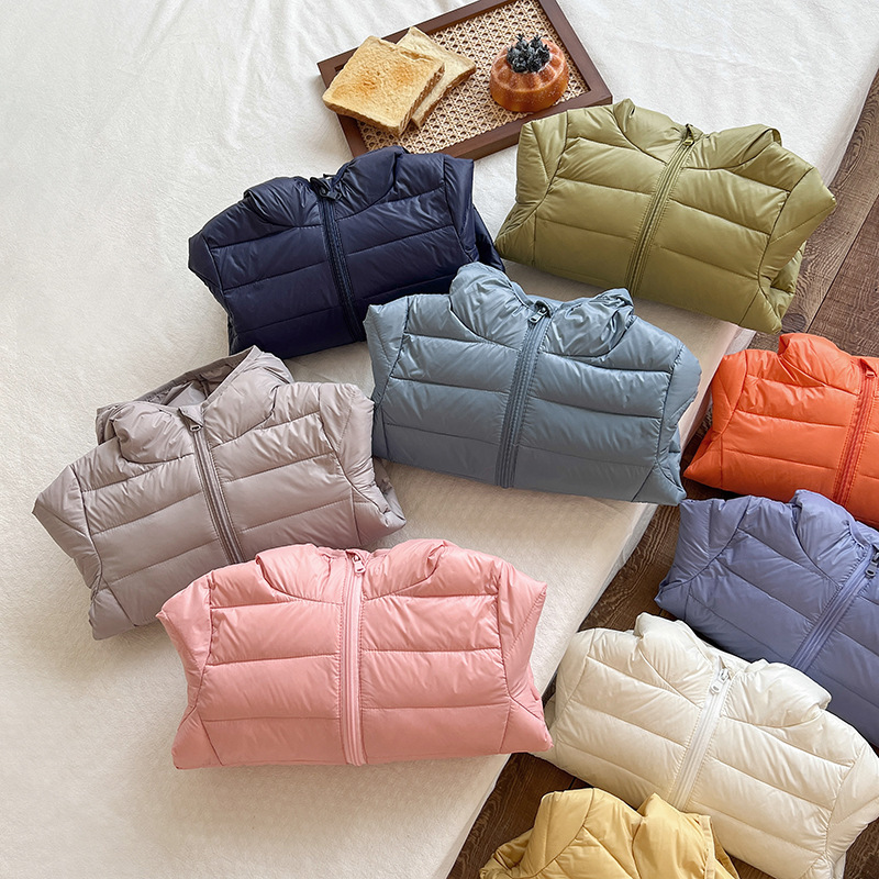 ✅<現貨出清> 兒童輕羽絨連帽外套 (附收納袋) 12色 <80-130cm> A