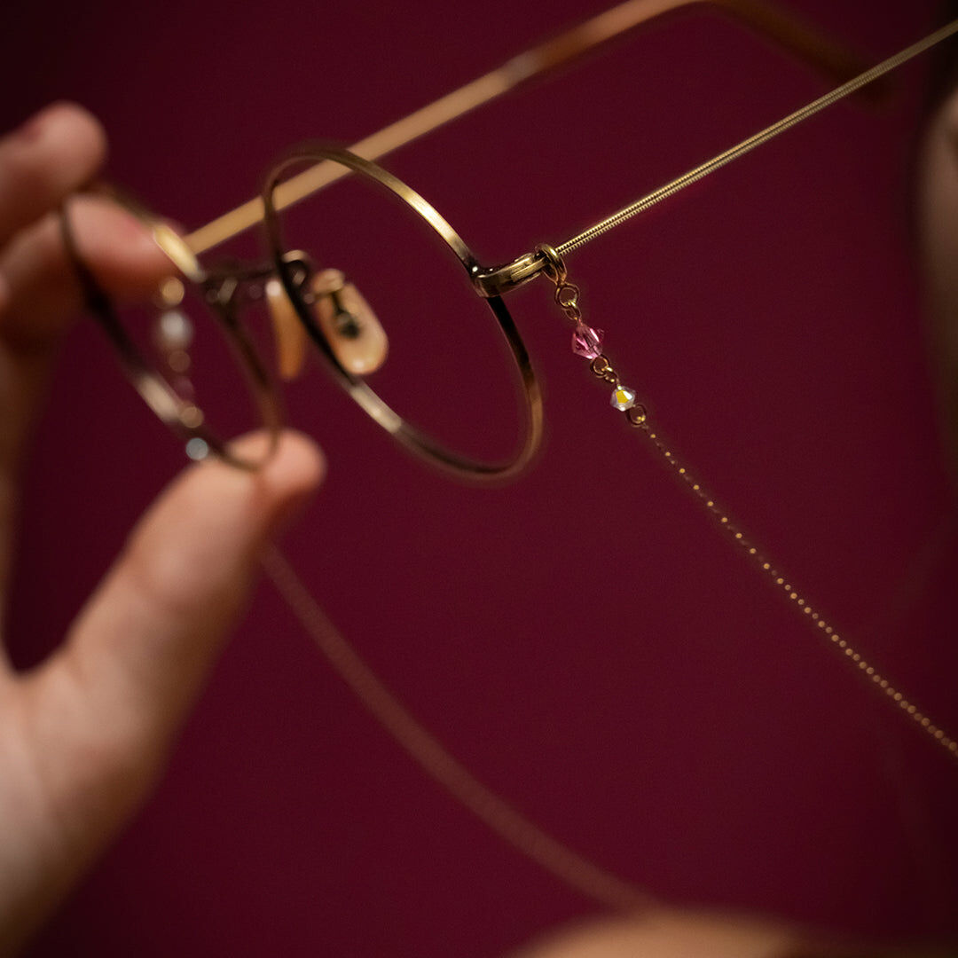 Strawberry Bouquet 14K Gold-plated 925 Silver Necklace (with transformable glasses chain)
