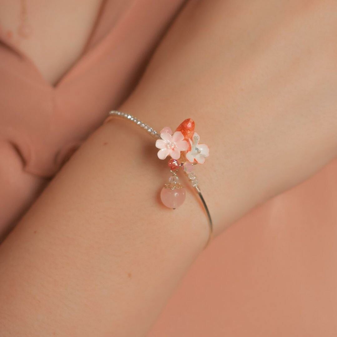 Berry Rose Quartz 14K Gold-plated Bangle