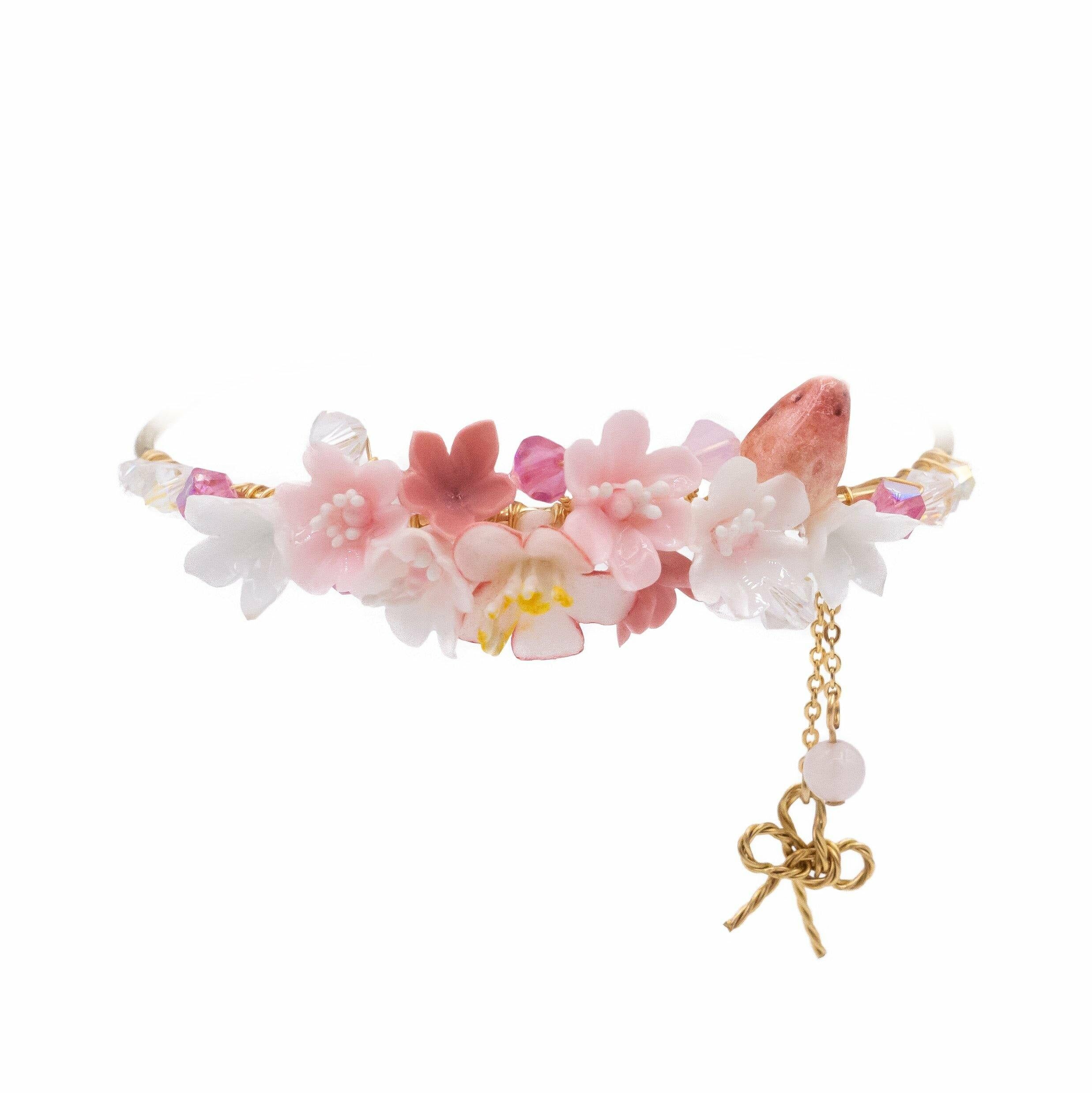 Flushing Cheek Floral 14K Gold-plated Bangle