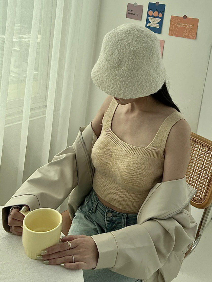 粗肩毛毛料收復顯胸背心*3色