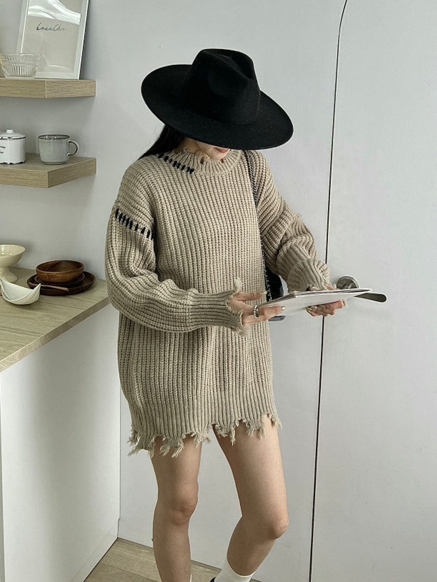 破壞車邊慵懶男友針織洋裝2色