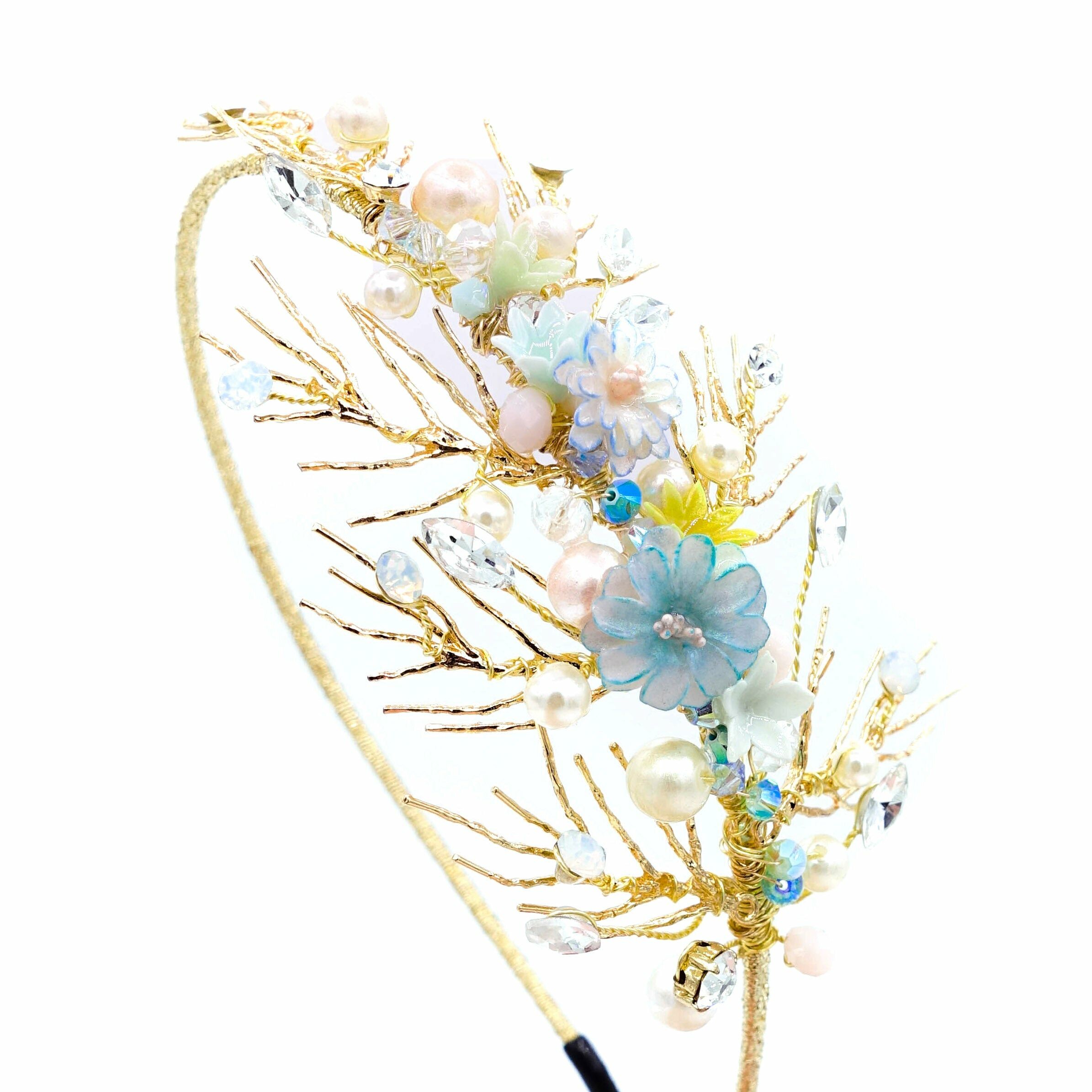 ZINNIA Aqua Coral Headband