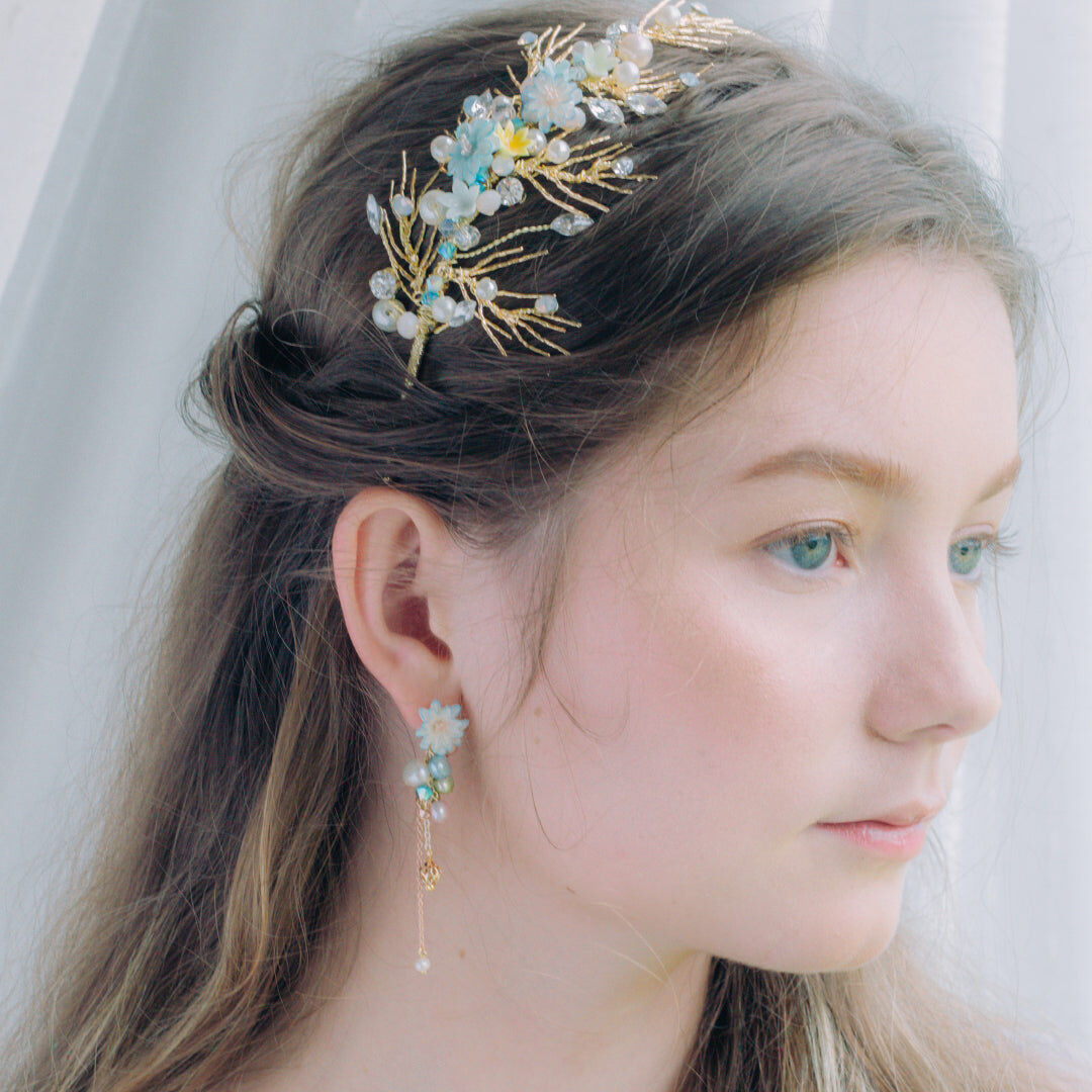 ZINNIA Aqua Coral Headband