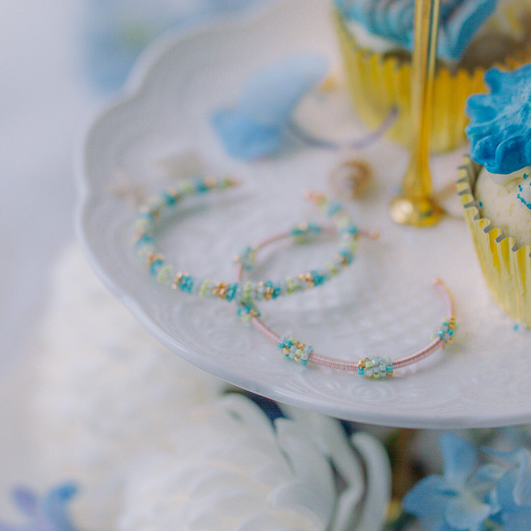 ZINNIA Aqua Rosegold-plated Wire Pamycarie Bangle