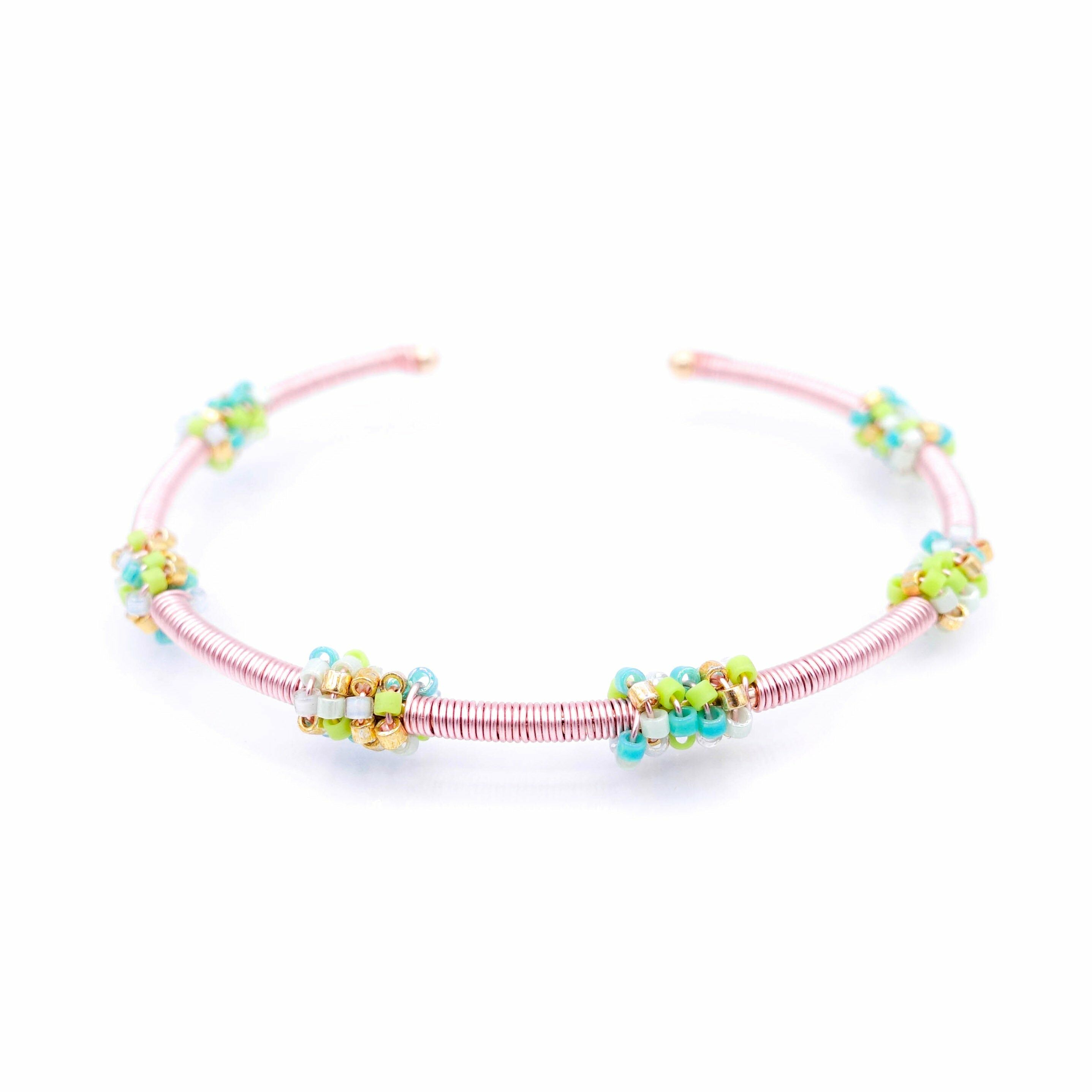 ZINNIA Aqua Rosegold-plated Wire Pamycarie Bangle