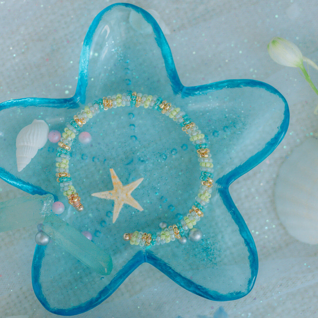 ZINNIA Aqua Rosegold-plated Pamycarie Bangle