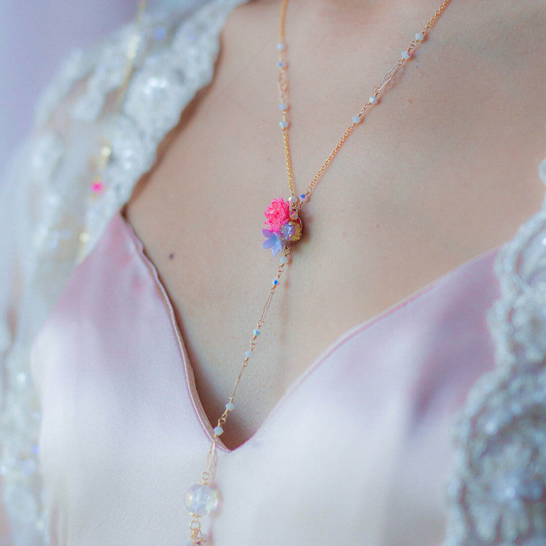 ZINNIA Mermaid Gold-plated 925 Silver Floral Necklace